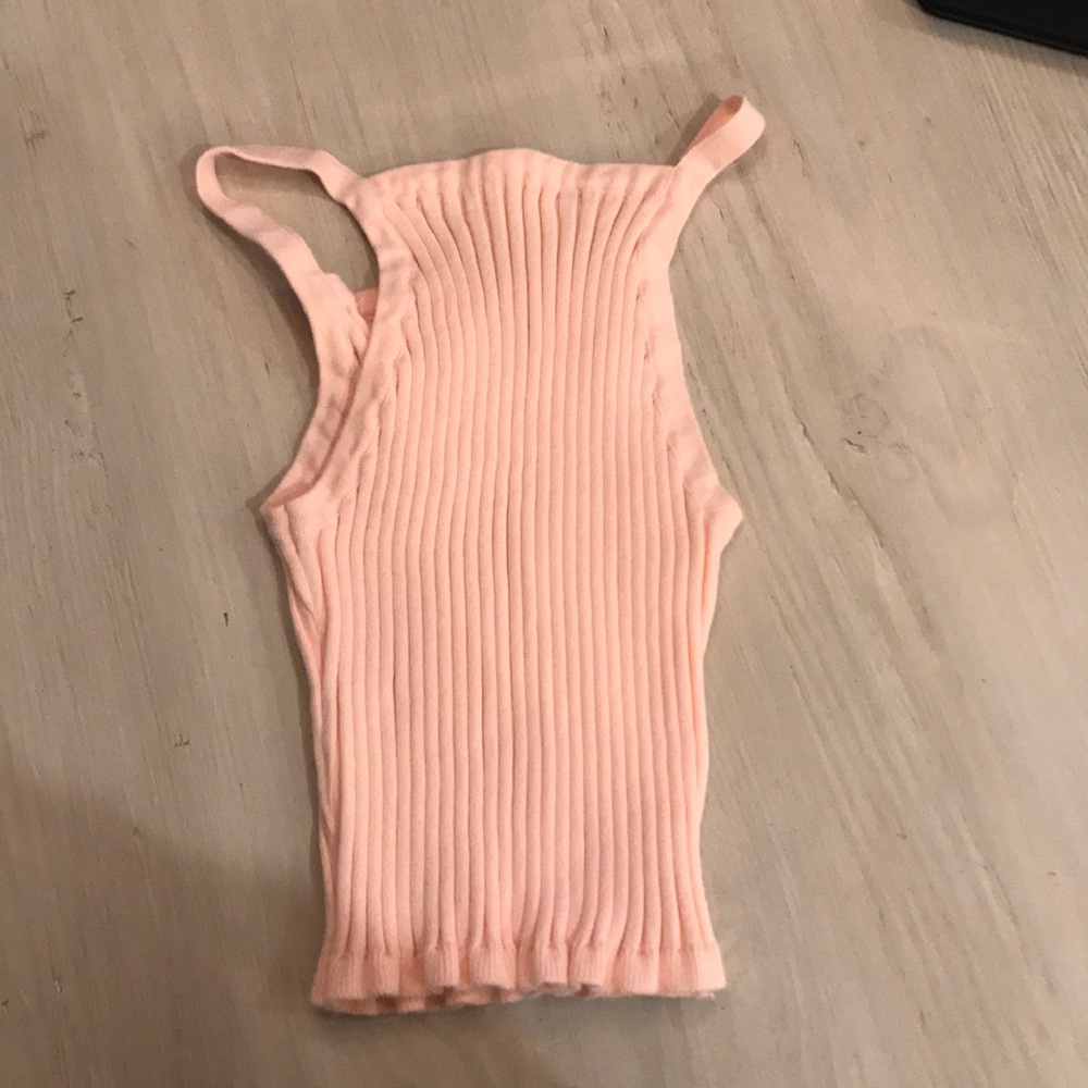 Ribbed high neck tank
